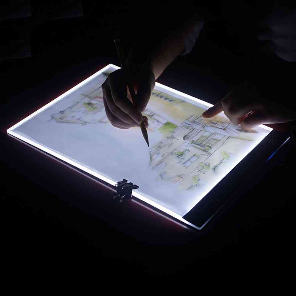 A4 stmievateľný digitálny tablet s kresliacou doskou s LED diódou LED