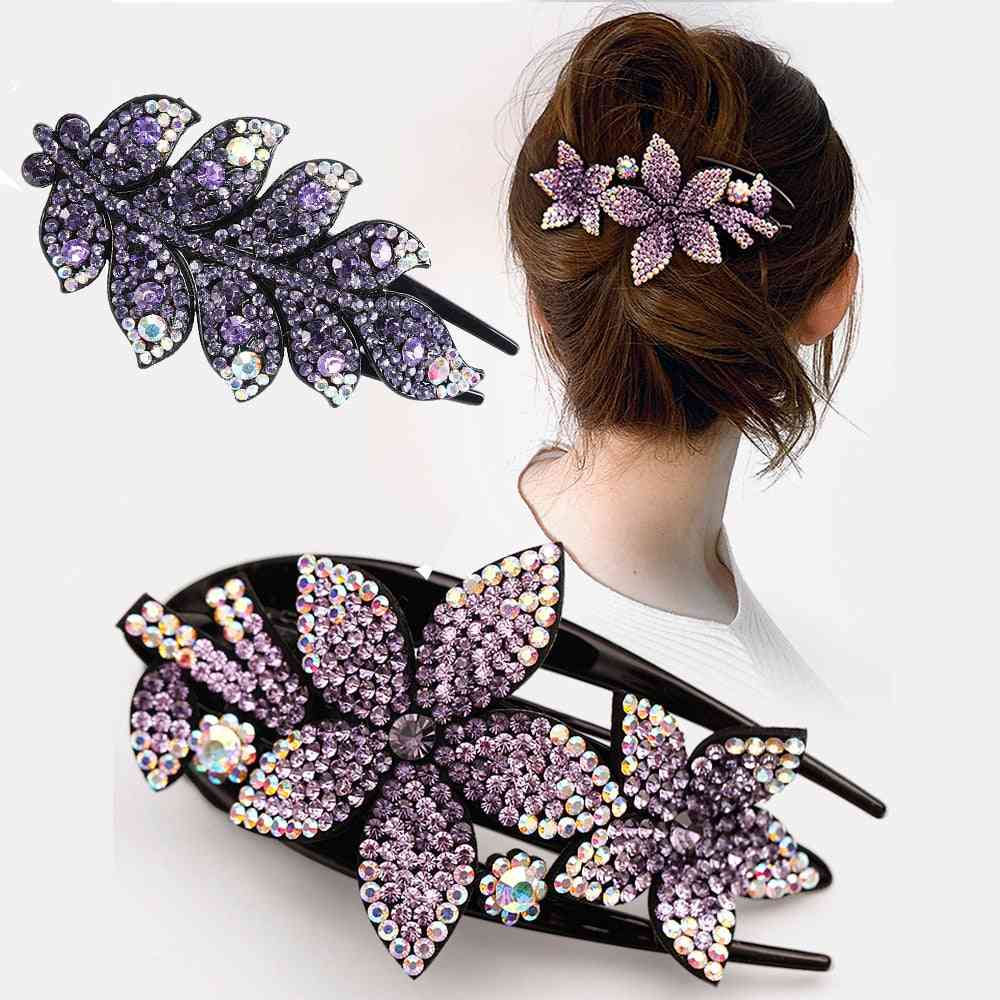Rhinestone Hairpin Flower Leaf Butterfly Duckbill Hair Claws Headwear