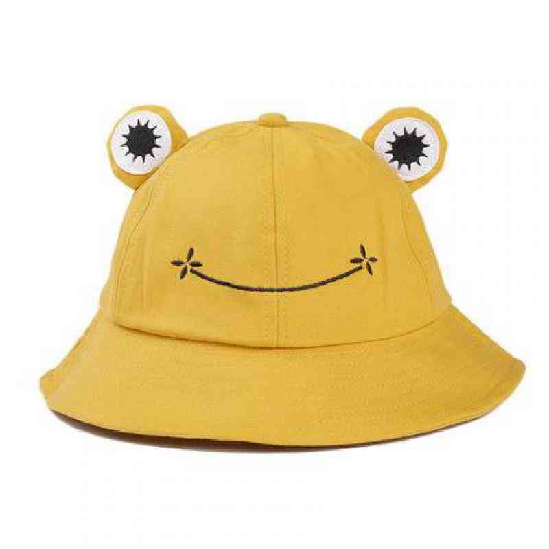 Children Women Fisherman Hats, Summer Cute Frog Cap