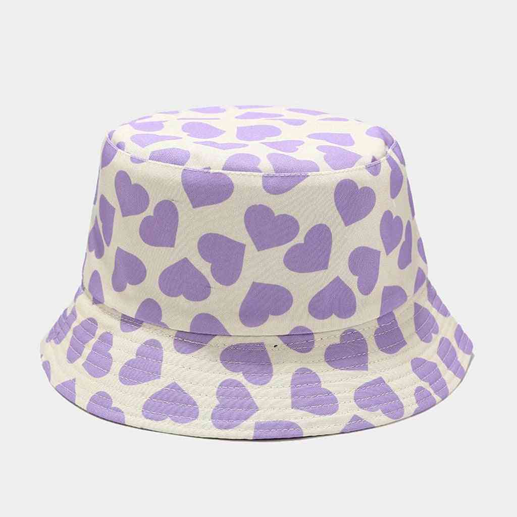 Double Side Wear Hat, Cow Pattern Bucket Cap