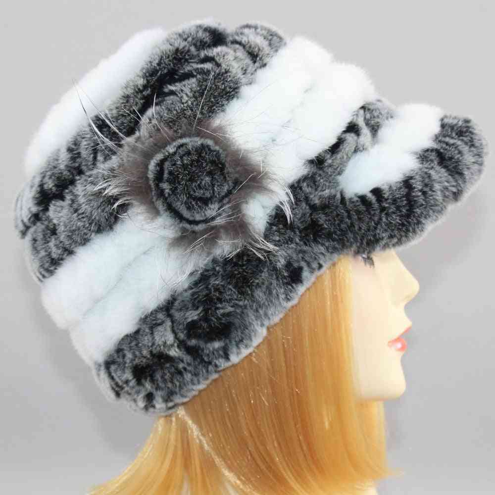 Dámské klobouky, ženské zimní teplé čepice