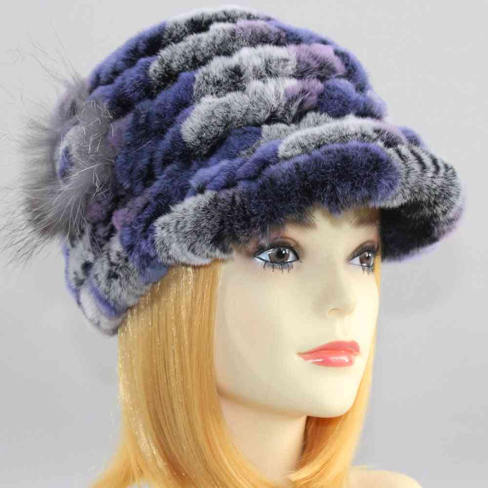 Dámské klobouky, ženské zimní teplé čepice