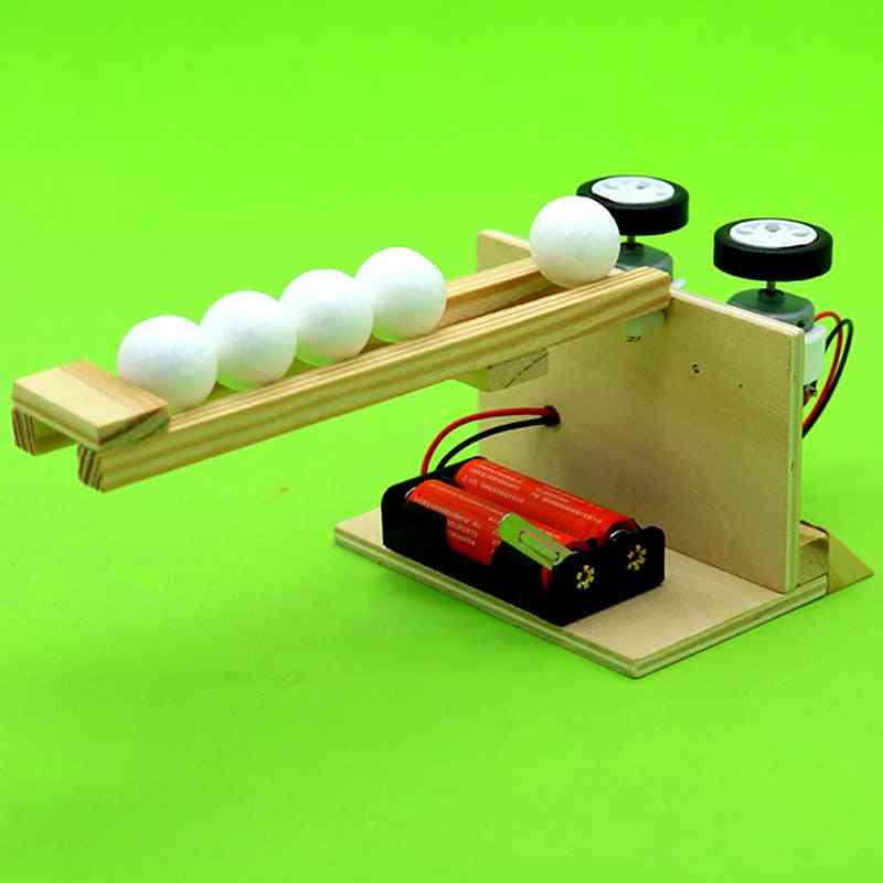 Diy Ball Launcher, Children Science Experiment Kit, Assembly, Electric Model, Children Invention, Teaching Aids Toys Gifts