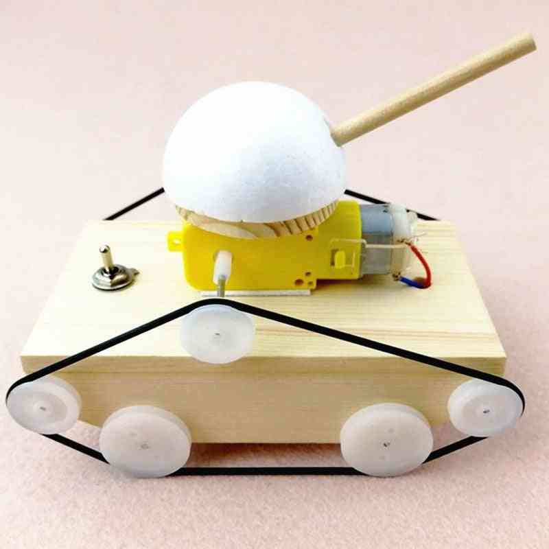 Lesena tankovska znanstvena igrača, kul otroci ustvarjalni komplet za izdelavo rezervoarjev za sam izdelavo, fizika, igrače za znanstveni eksperiment, darila za otroke