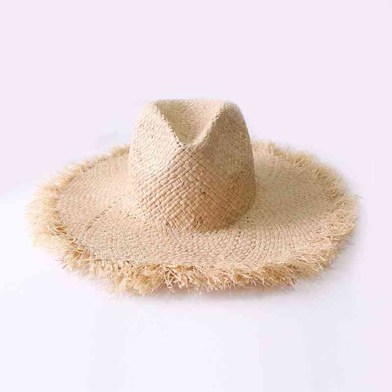 Chapeaux de soleil en raphia d'été, casquettes d'été de plage