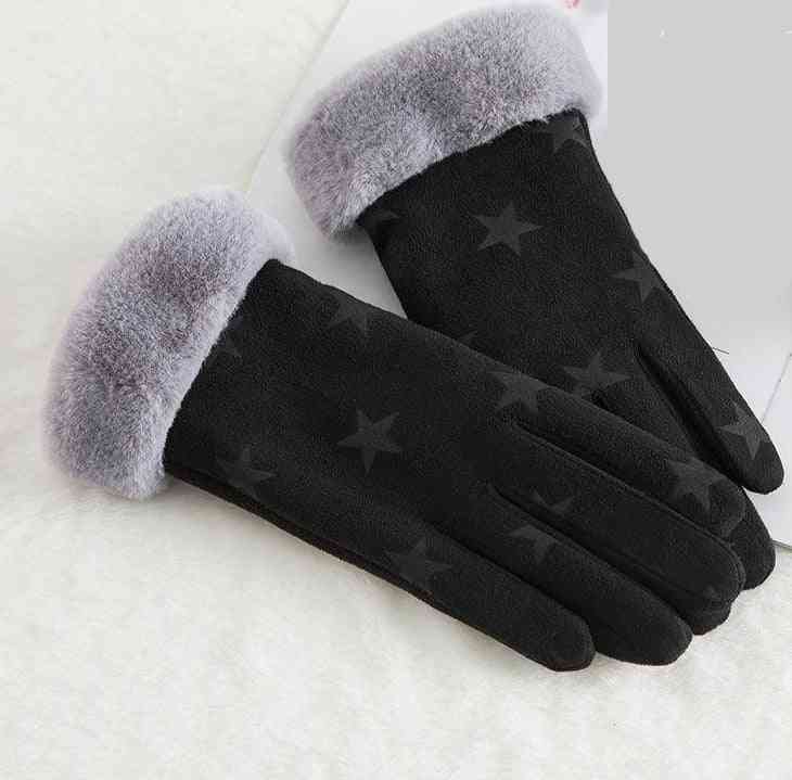 Women Touch Screen Suede Glove, Winter Gloves