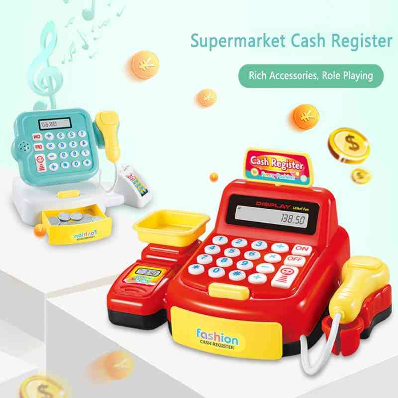 Electronic Cash Register- Role Pretend, Play Cashier Toy Set