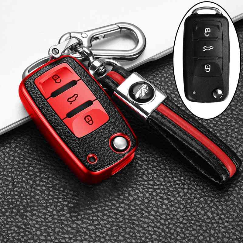 Key Protector Leather+tpu Car Key Cover Case
