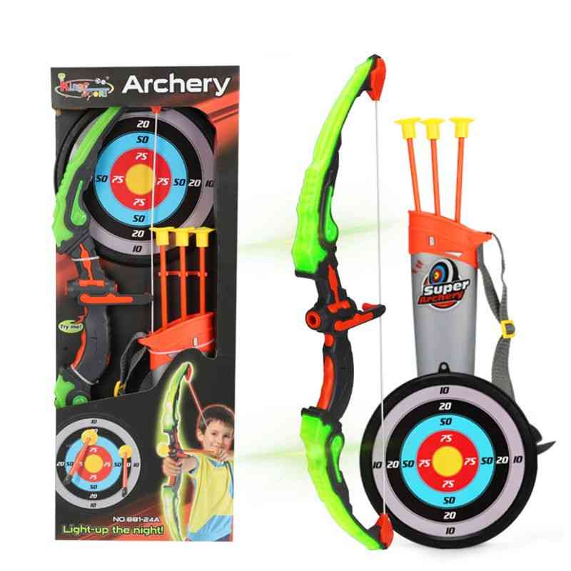 Light-up Archery, Bow And Arrow With 3-suction Cup Toy Set For,