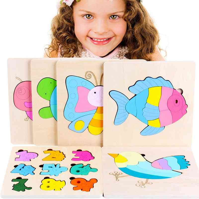 Intelligence Kids Toy Wooden Puzzle Jigsaw For.