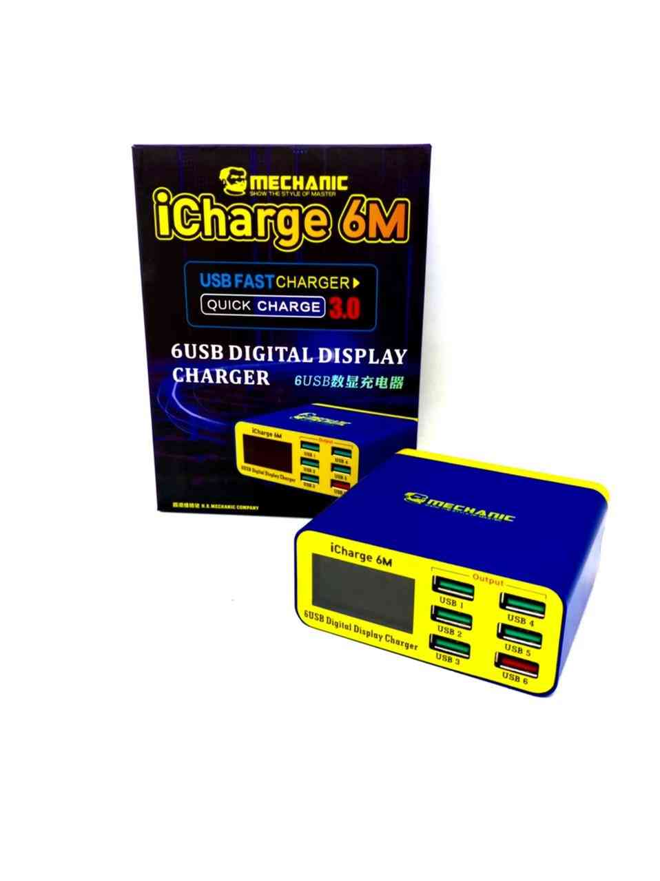 Usb Multi Port- Digital Display For Mobile Phone, Charging Icharge