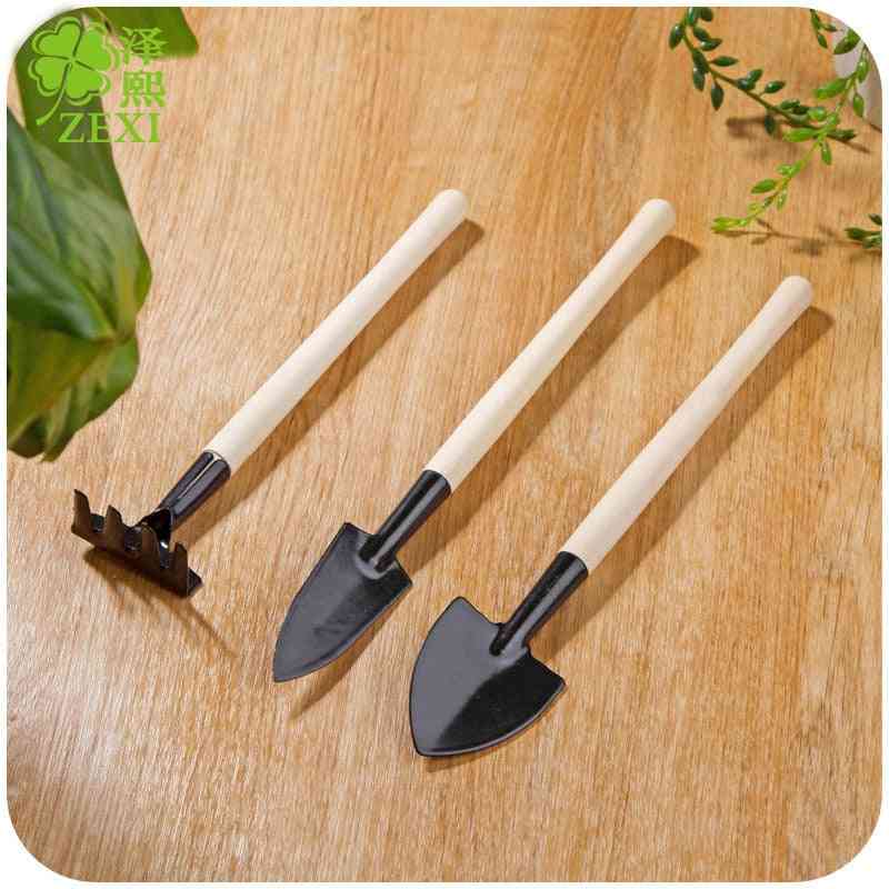 3pcs/lot Stainless Steel Plant Rake Shovel - Mini Portable Gardening Tools