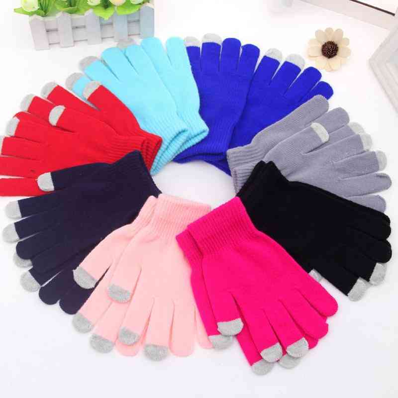 Women Men Unisex Knit Warm Mittens Call Talking &touch Screen Gloves