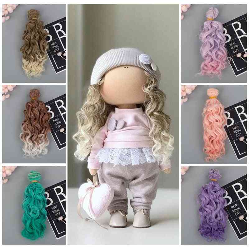 Tresses Screw- Curly Fiber Hair Extensions, Wigs Weft Dolls, Toy Accessories