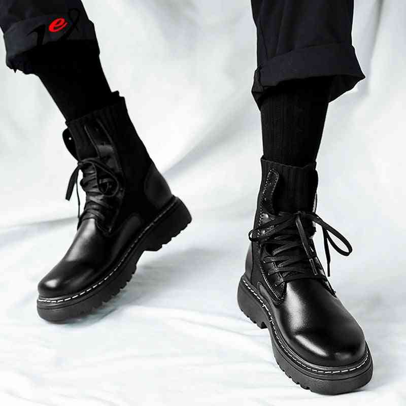 Men Ankle Autumn Winter Vintage Classic Casual Motorcycle Footwear