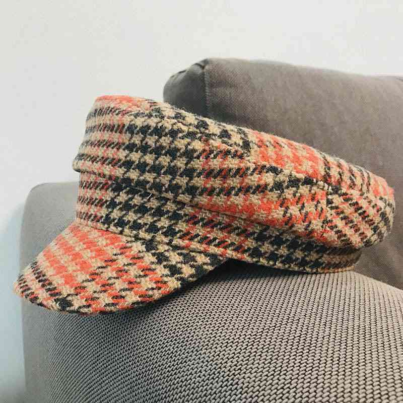 Fashion Colorfully Printed Winter Hat, Warm Flat Military Cap