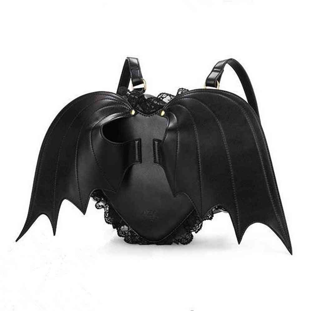 Lovely Black Bat Wings Angel School Backpack