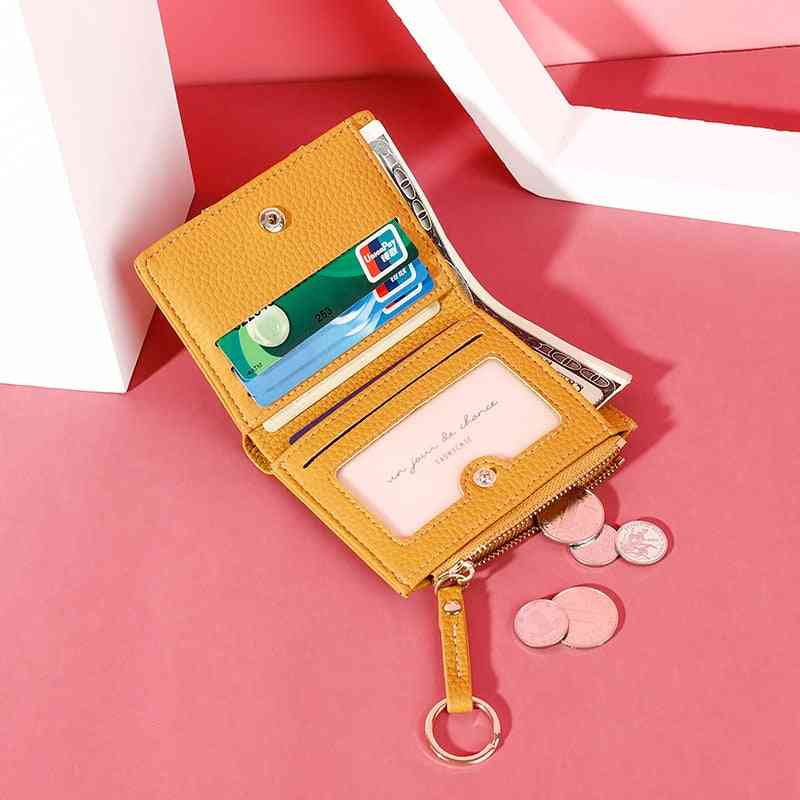 Malé roztomilé krátké kožené dámské peněženky / peněženky na zip