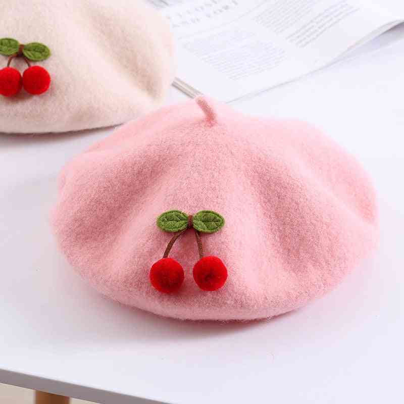 Children Cherry Winter High-quality Beret Hat Cap