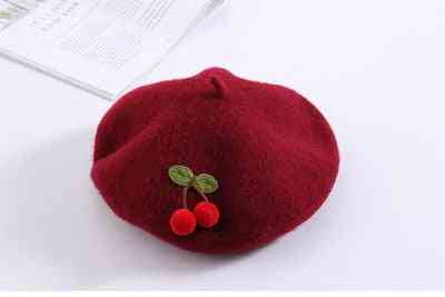 Barn körsbär vinter hög kvalitet basker hatt mössa