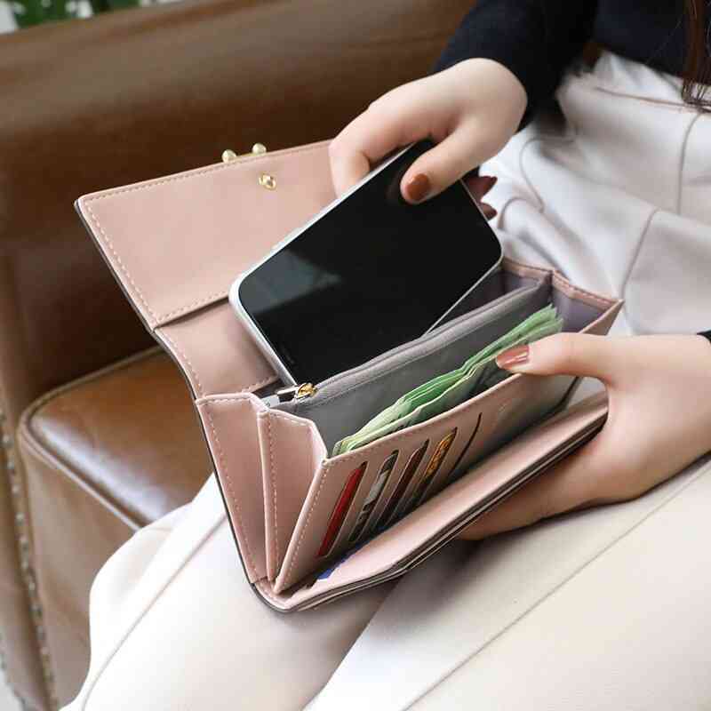 Luksus kvinner lommebok lang veske clutch stor kapasitet kvinnelige lommebøker
