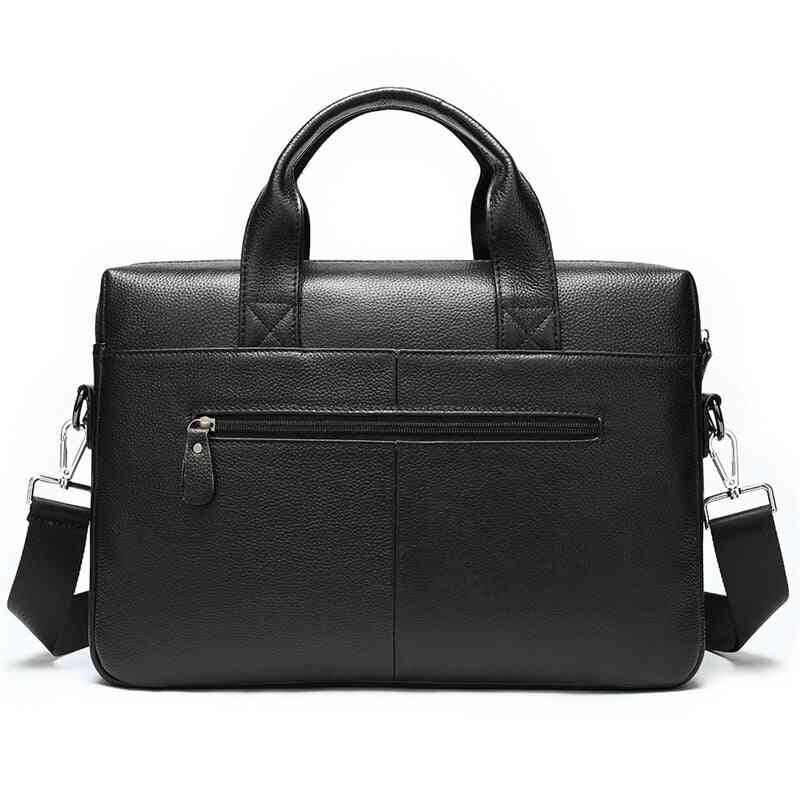 Leather Men Briefcases Laptop Bag