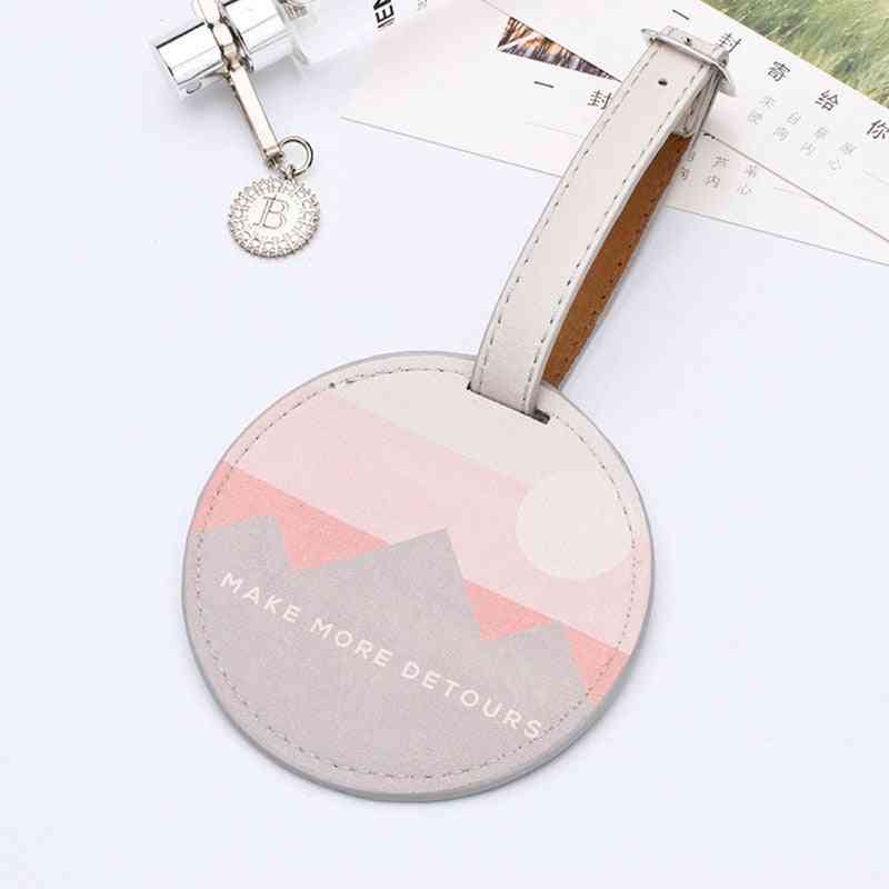 Leather Round Boarding Pass Suitcase Luggage Tags