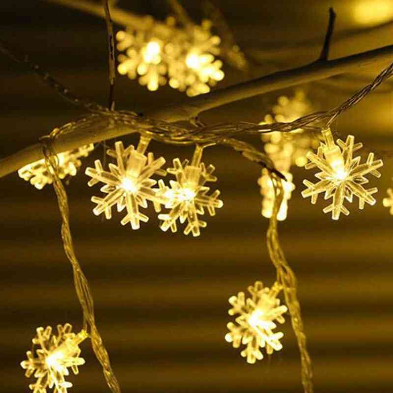 Led Snowflake Usb Battery Decoration String Fairy Light