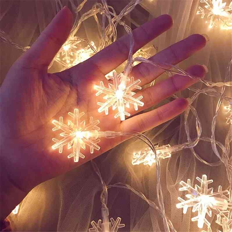Led Snowflake Usb Battery Decoration String Fairy Light