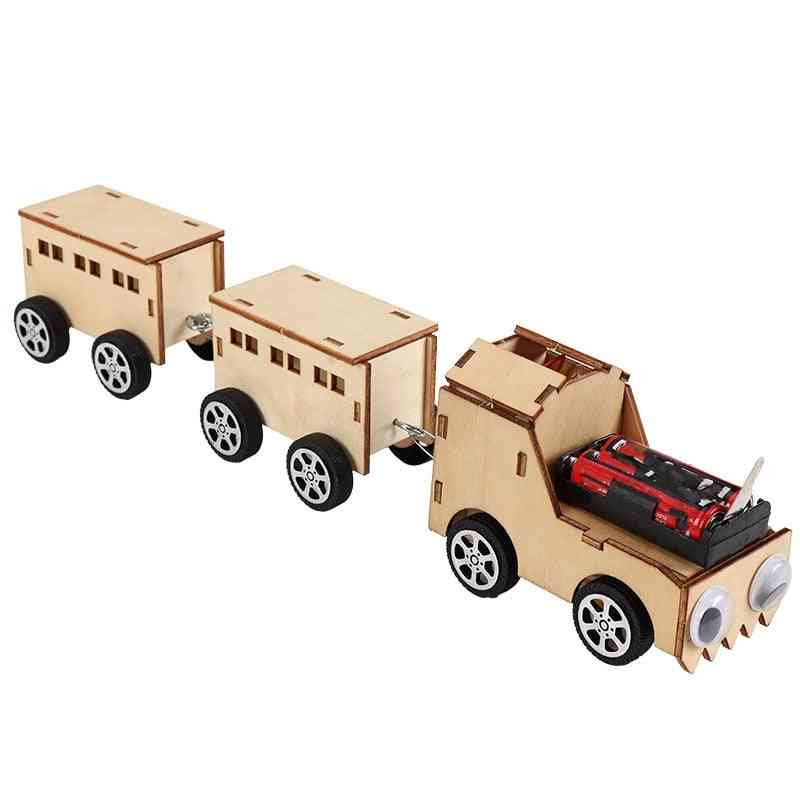 DIY model RC-tog, simpelt pædagogisk håndværk puslespil legetøjstog til.