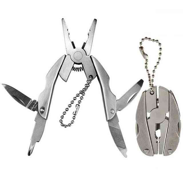 Portable Multitool Pliers, Knife, Keychain & Screwdriver