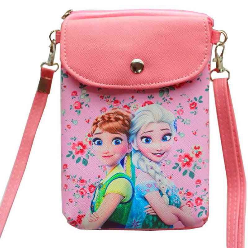 Princess Messenger Bag, Pu Leather, Girl Snack Bags, Ladies Convenient Cell Phone Pouch