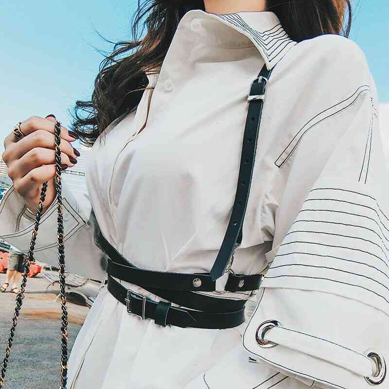 Women Handmade Pu Leather Harness Belts