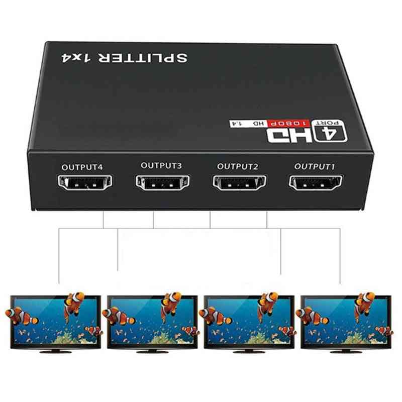 Hdmi-compatible Splitter Converter Out Hd Splitter Amplifier Hdcp 1080p Dual Display For Hdtv Dvd Ps3 Xbox