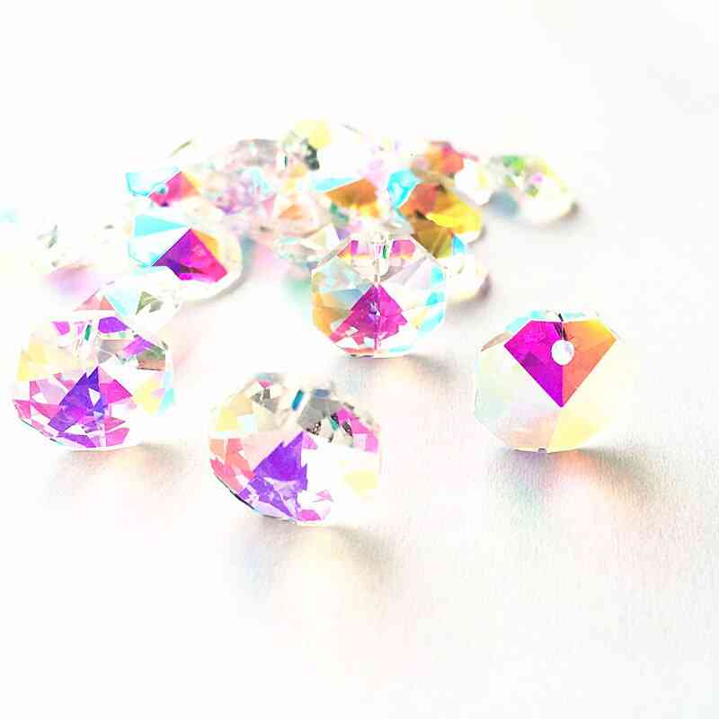 Perline ottagonali in cristallo multicolore da 20 pezzi