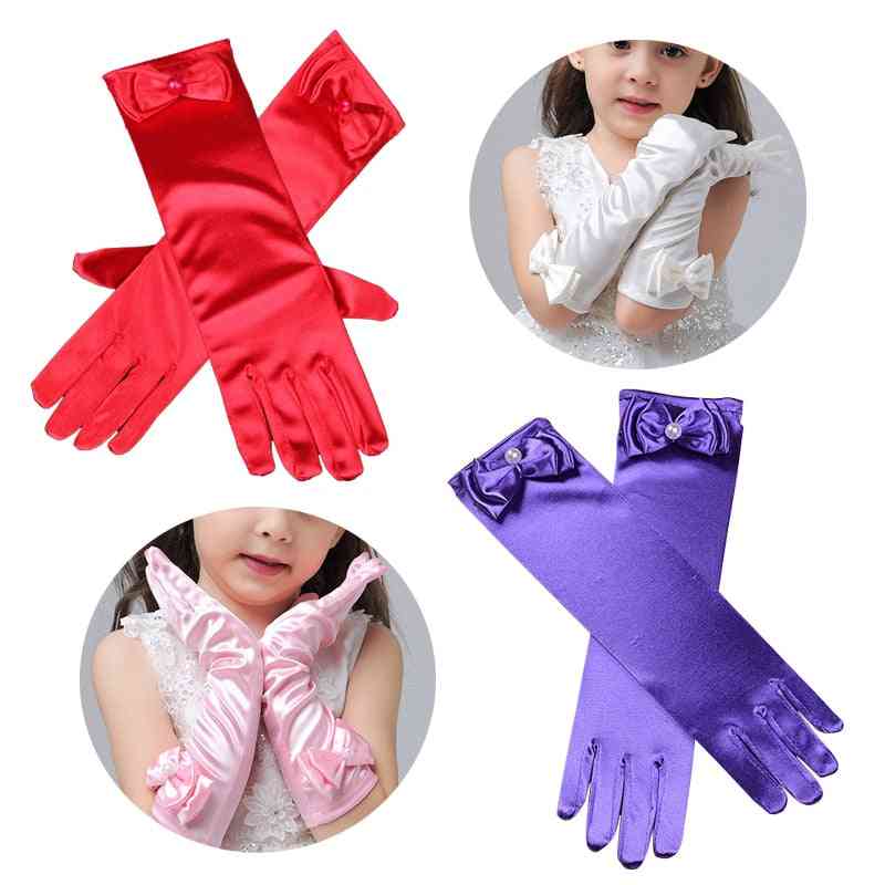Long Stretch Elvow Satin Gloves For