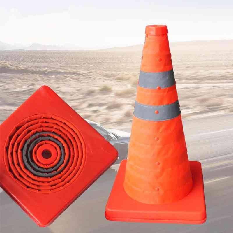 42cm Folding Road Safety Warning Sign - Traffic Cone