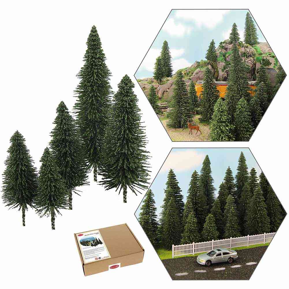 Miniature Scenery Model Pine Trees, Deep Model Railway Layout