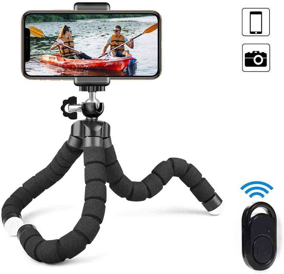 Trépied en éponge sans fil selfie set pour appareil photo bluetooth universel portable mobile support de triangle de diffusion en direct