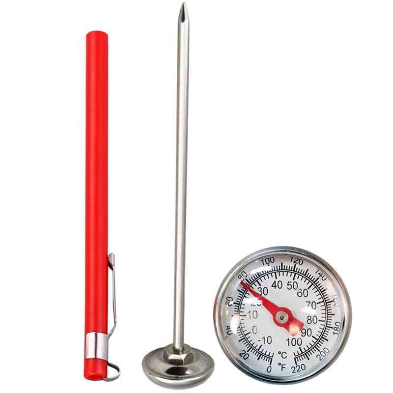 Stainless Steel Soil Thermometer, Stem Read Dial Display, Celsius Range For Ground Compost, Garden Supplies