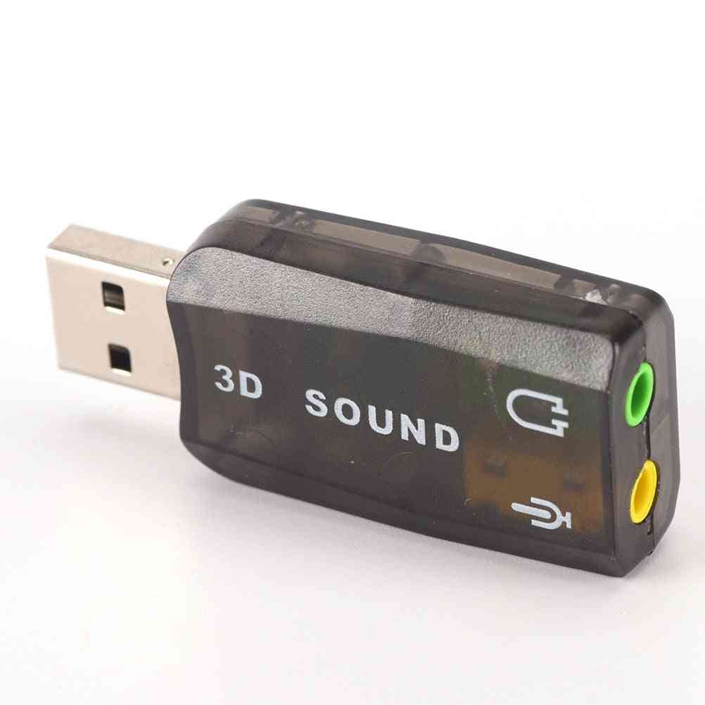 3d usb hangkártya usb audio 5.1 külső usb hangkártya audio adapter mikrofon hangszóró audio interfész laptop PC -hez
