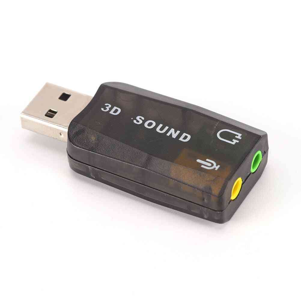 Zvuková karta 3D USB zvuková karta USB audio 5.1 Externí zvuková karta USB zvuková karta Mikrofonní reproduktor Audio rozhraní pro přenosný počítač