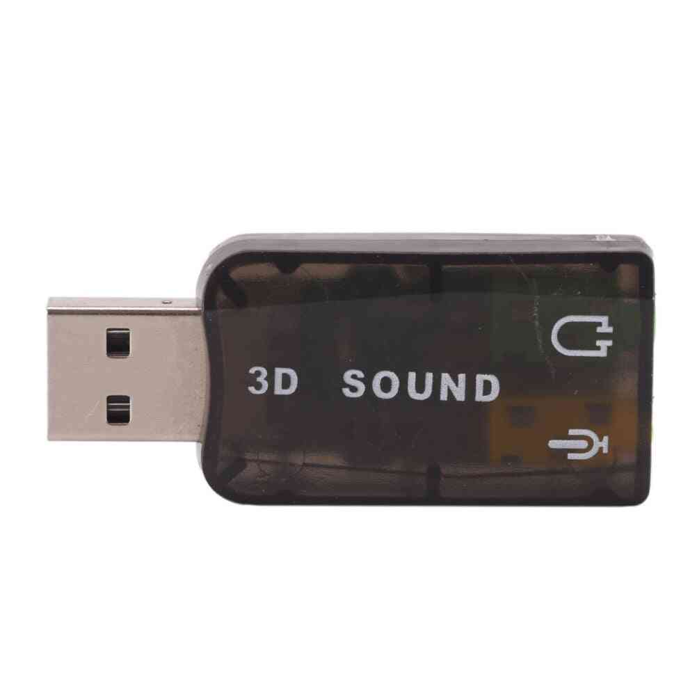 3d Usb Sound Card Usb Audio 5.1 External Usb Sound Card Audio Adapter Mic Speaker Audio Interface For Laptop Pc