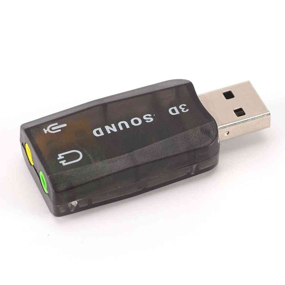 Zvuková karta 3D USB zvuková karta USB audio 5.1 Externí zvuková karta USB zvuková karta Mikrofonní reproduktor Audio rozhraní pro přenosný počítač