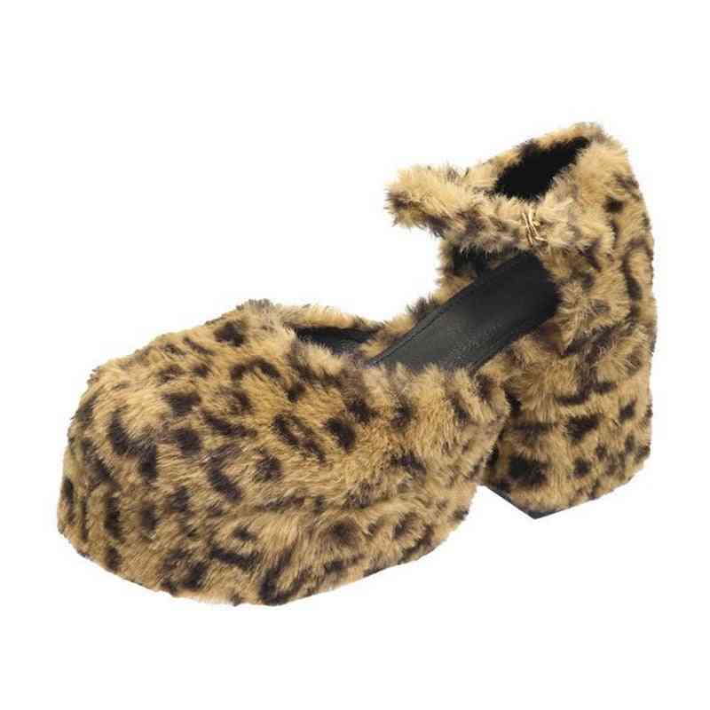 Seksi leopard visoke pete, ženske pete Mary čevlje