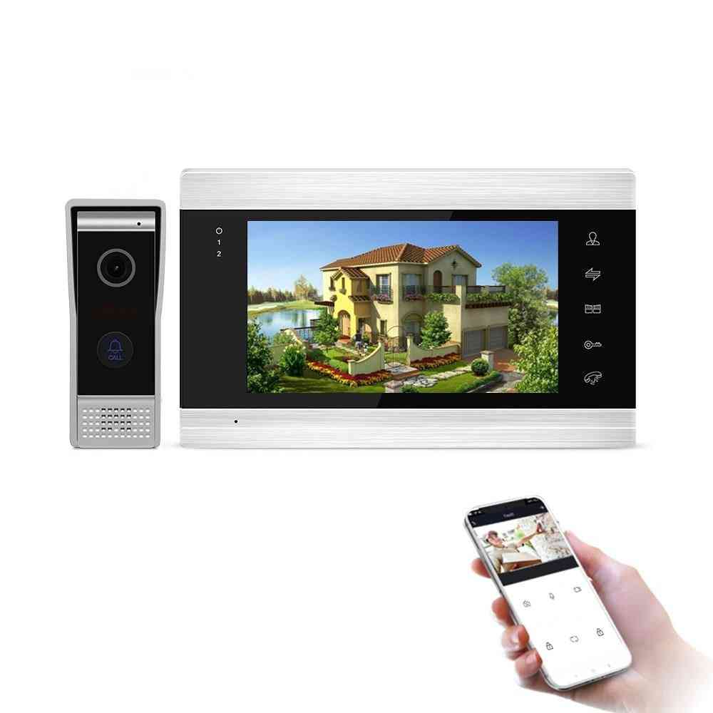 Jeatone 7-tommer skærm video intercoms hjem sikkerhedssystem