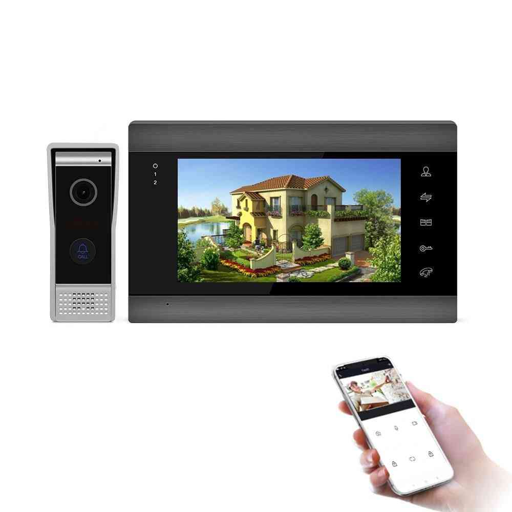 Jeatone 7-tommer skærm video intercoms hjem sikkerhedssystem