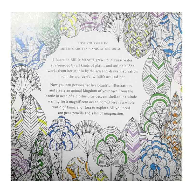 Animal Kingdom Coloring Book For Adult, Child Relieve Stress, Kill Time, Painting, Drawing, Art Books
