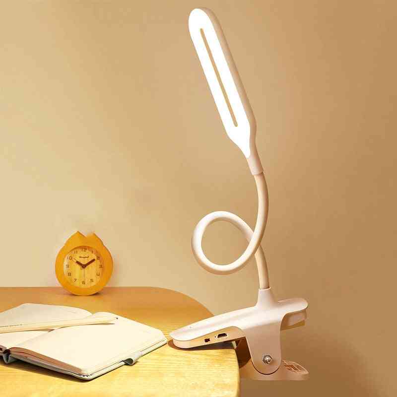 Usb Rechargeable Dimming Clip On Light For Book Bed And Computers