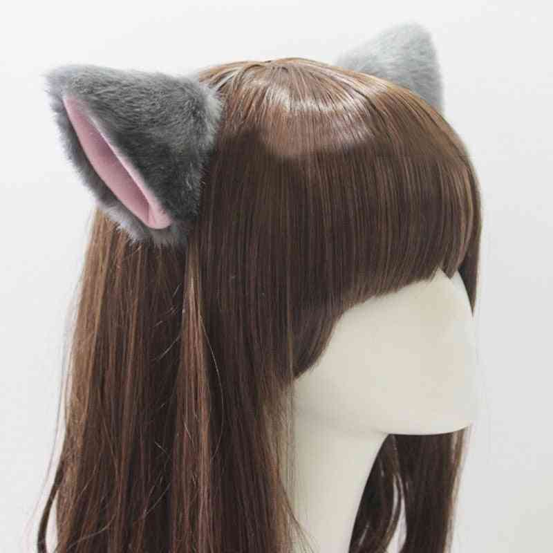 Cute Imitation Animal Long Fur Ears Shape Hair Clip For Women